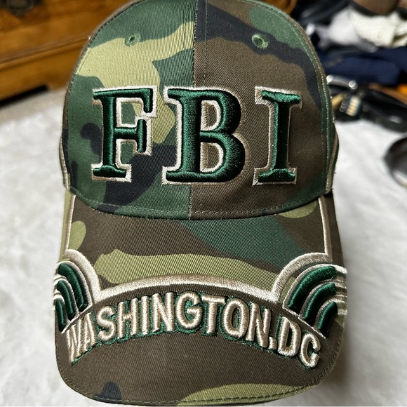 NWOT Camouflage Embroidered FBI Washington, DC Baseball Cap Hat Adult Unisex OS - Picture 3 of 10